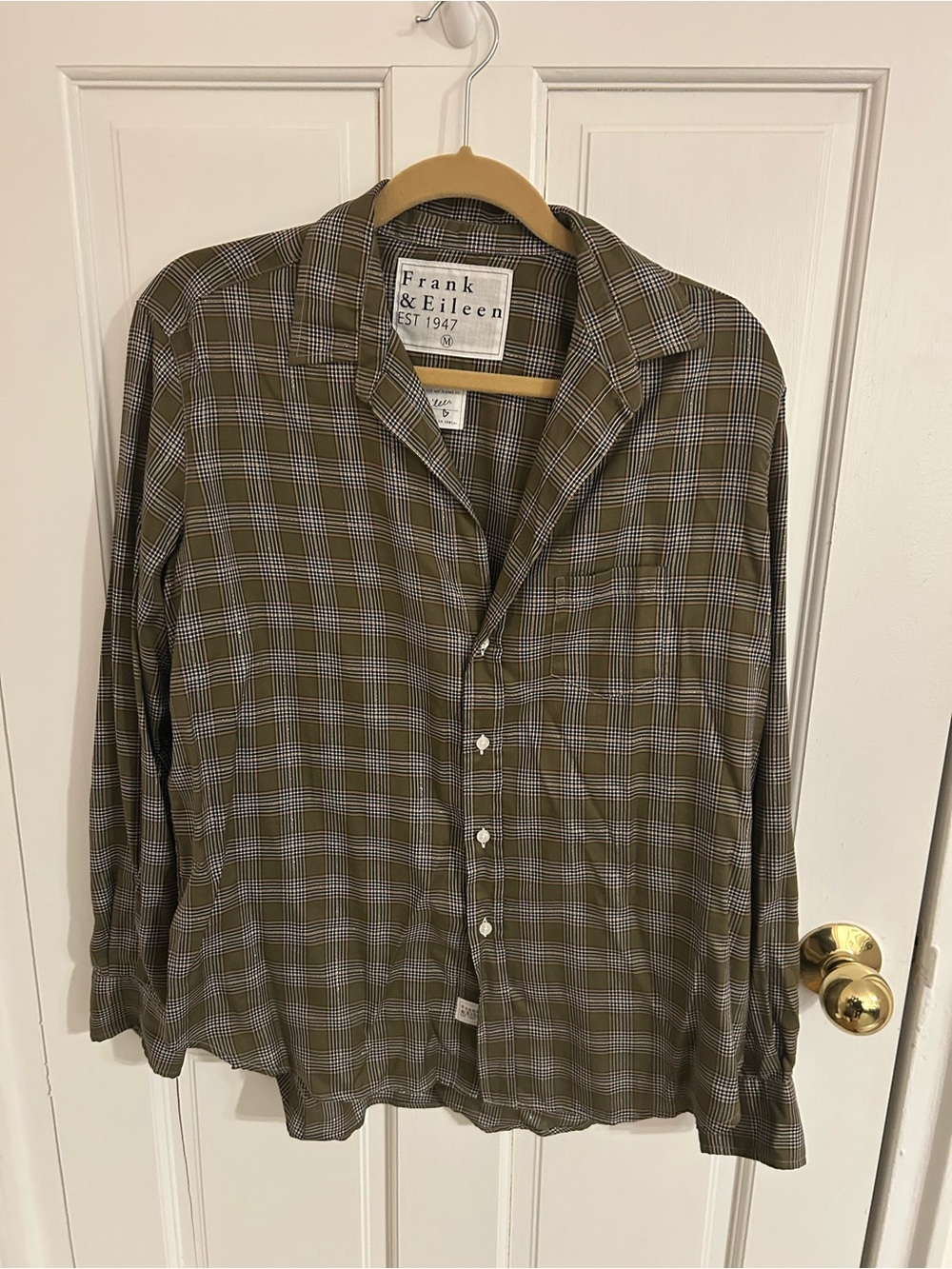 Frank & Eileen Olive Plaid Button-Up Shirt